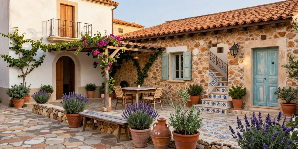 Casas mediterraneas rusticas: las 12 ideas inspiradoras para patios y fachadas