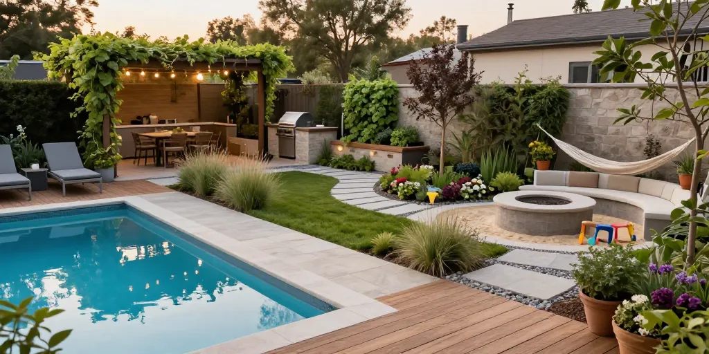 Patios con piscina y jardin: las 9 ideas para aprovechar cada rincón